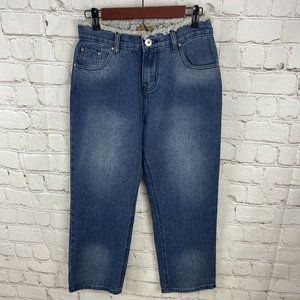 POL Clothing Womens Distressed Jeans WIth Embroidered Detail And Frayed Hem Sm